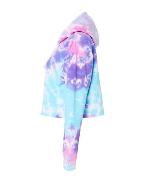 Colortone Women's Tie-Dyed Crop Hooded Sweatshirt thumbnail 6