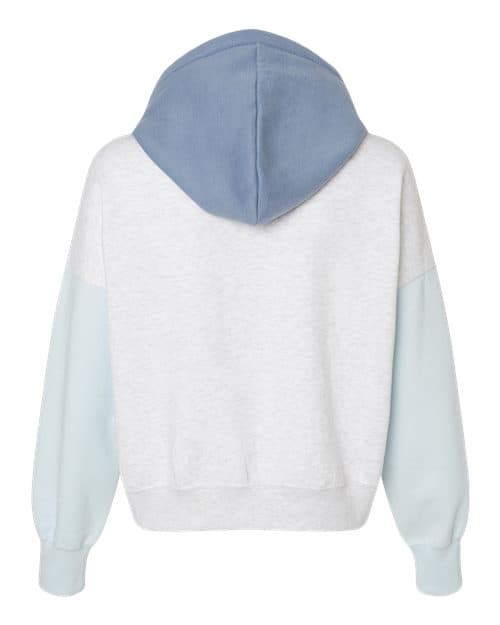 MV Sport Women's Sueded Fleece Colorblocked Crop Hooded Sweatshirt thumbnail 4