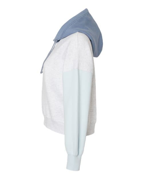 MV Sport Women's Sueded Fleece Colorblocked Crop Hooded Sweatshirt thumbnail 6