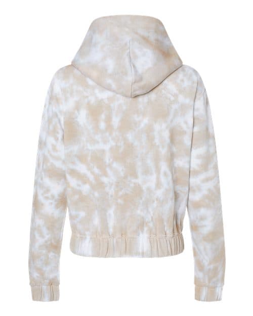 MV Sport Women's Sueded Fleece Tie-Dyed Crop Hooded Sweatshirt thumbnail 4