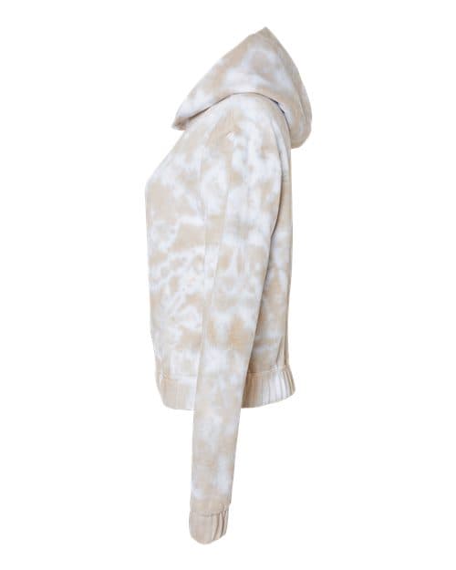 MV Sport Women's Sueded Fleece Tie-Dyed Crop Hooded Sweatshirt thumbnail 6