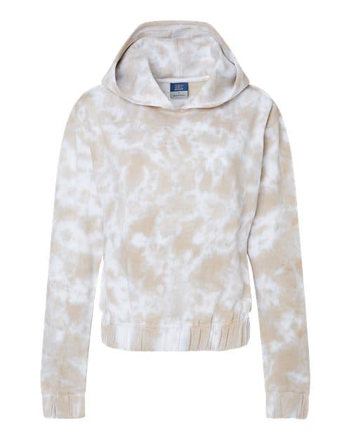 MV Sport Women's Sueded Fleece Tie-Dyed Crop Hooded Sweatshirt thumbnail 3