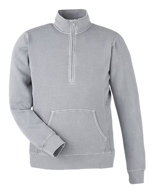 J. America Unisex Pigment-Dyed Fleece Quarter-Zip Pullover thumbnail 2