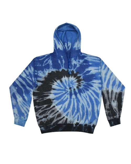 Colortone Unisex Tie-Dyed Cloud Inside-Out Fleece Hooded Sweatshirt thumbnail 2