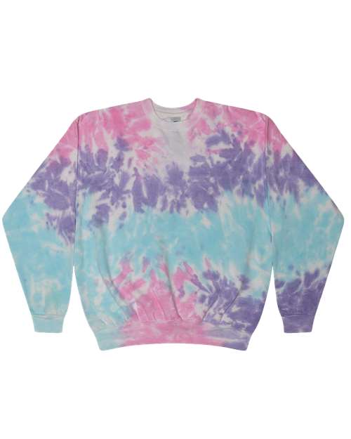 Colortone Unisex Tie-Dyed Fleece Crewneck Sweatshirt thumbnail 2