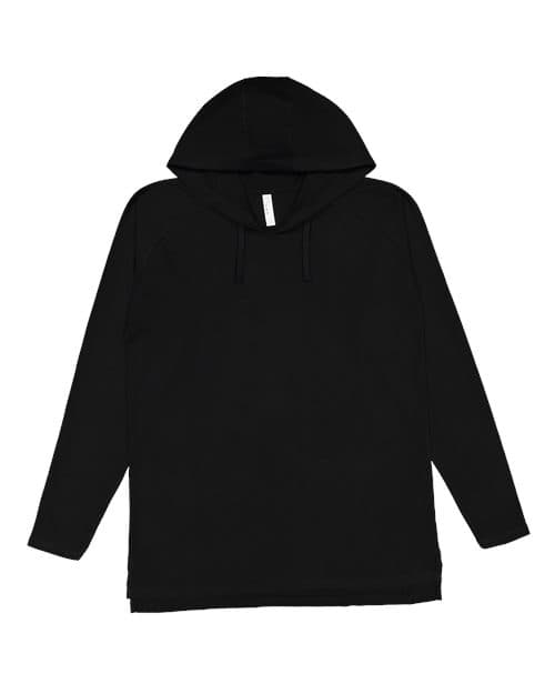 LAT Unisex Fine Jersey Hooded Long Sleeve Raglan Tee thumbnail 2