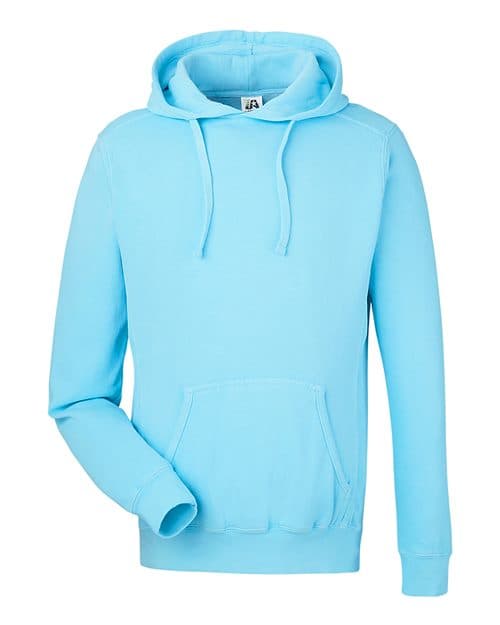 J. America Unisex Pigment-Dyed Fleece Hooded Sweatshirt thumbnail 2