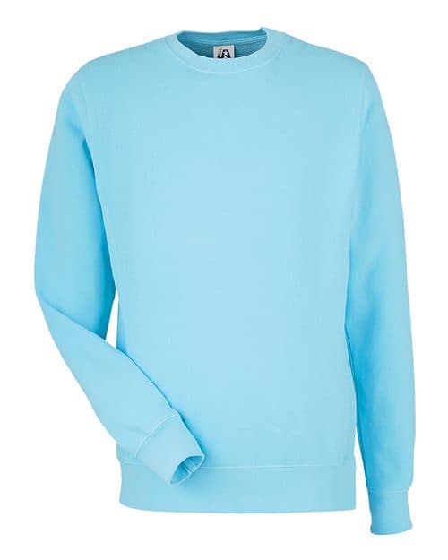 J. America Unisex Pigment-Dyed Fleece Crewneck Sweatshirt thumbnail 2