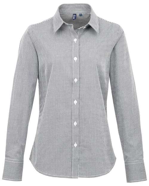 Artisan Collection by Reprime Women's Microcheck Gingham Cotton Shirt thumbnail 3