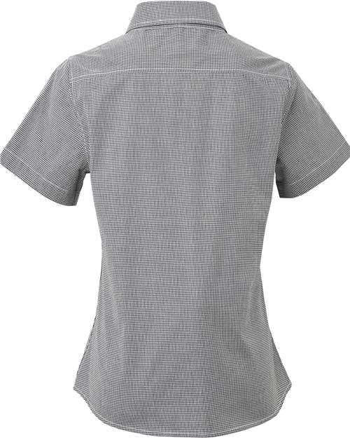 Artisan Collection by Reprime Women's Microcheck Gingham Short Sleeve Cotton Dress Shirt thumbnail 4