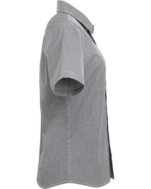 Artisan Collection by Reprime Women's Microcheck Gingham Short Sleeve Cotton Dress Shirt thumbnail 6