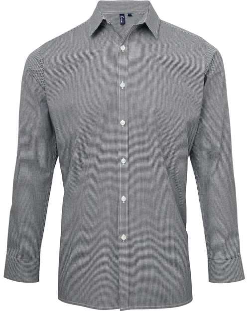 Artisan Collection by Reprime Men's Microcheck Gingham Cotton Shirt thumbnail 3