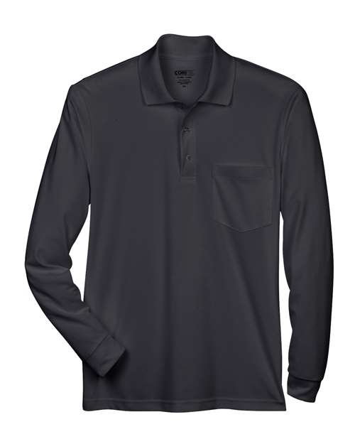 CORE365 Men's Pinnacle Performance Long Sleeve Piqué Polo with Pocket thumbnail 3