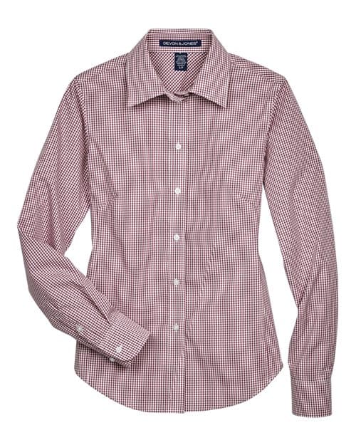 Devon & Jones Women's Crown Collection® Gingham Check Woven Dress Shirt thumbnail 3