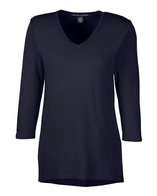 Devon & Jones Women's Perfect Fit™ Bracelet-Length V-Neck Top thumbnail 3