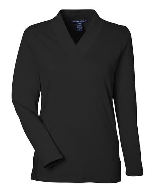 Devon & Jones Women's Raleigh Shawl Collar Knit Top thumbnail 3