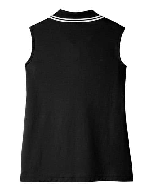 Devon & Jones Women's CrownLux Performance® Plaited Tipped Sleeveless Polo thumbnail 4