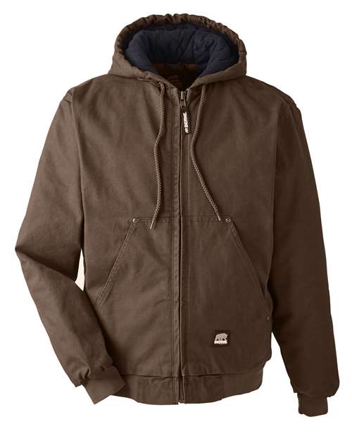 Berne Apparel Men's Heartland Washed Cotton Duck Hooded Jacket thumbnail 3
