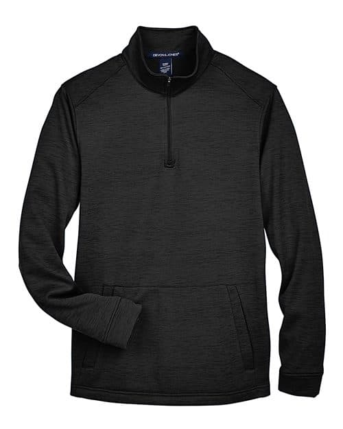 Devon & Jones Men's Newbury Mélange Fleece Quarter-Zip Pullover thumbnail 3