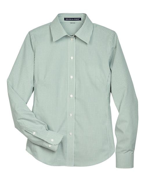 Devon & Jones Women's Crown Collection® Banker Stripe Woven Dress Shirt thumbnail 3