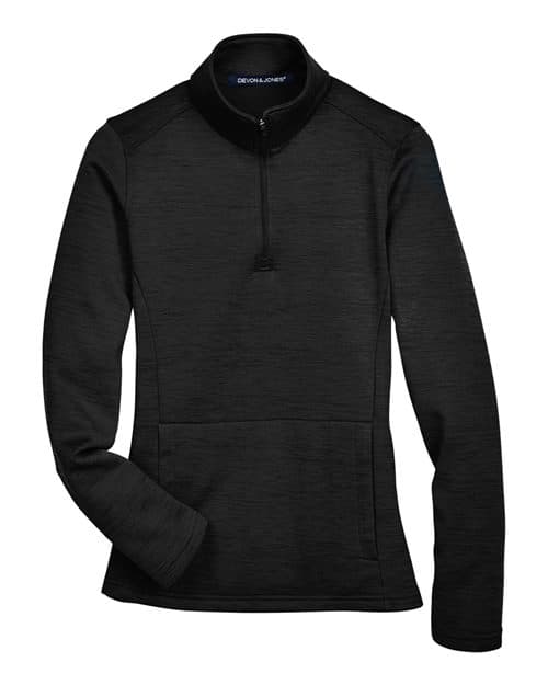 Devon & Jones Women's Newbury Mélange Fleece Quarter-Zip Pullover thumbnail 3