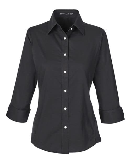 Devon & Jones Women's Perfect Fit™ Three-Quarter Sleeve Stretch Poplin Dress Shirt thumbnail 3