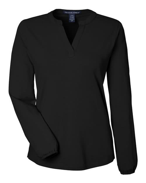 Devon & Jones Women's Raleigh Half-Placket Knit Top thumbnail 3