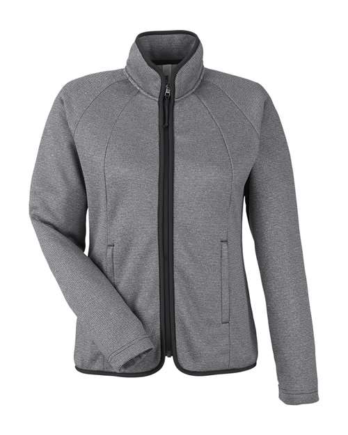 CORE365 Women's Venture Heathered Stripe Full-Zip Jacket thumbnail 3