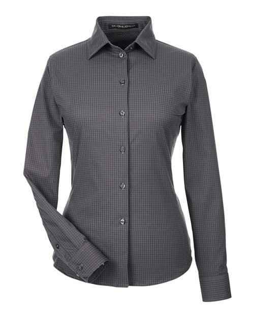 Devon & Jones Women's CrownLux Performance® Tonal Mini Check Woven Dress Shirt thumbnail 3