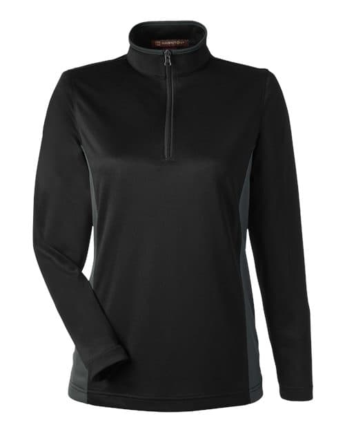 Harriton Women's Flash Snag Protection Plus IL Colorblock Quarter-Zip Pullover thumbnail 3
