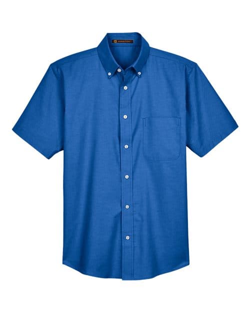 Harriton Men's Oxford Short Sleeve with Stain-Release thumbnail 3