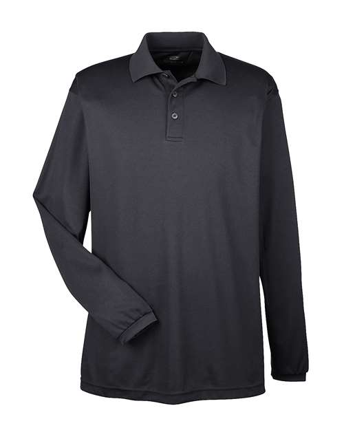 UltraClub Men's Cool & Dry Long Sleeve Mesh Piqué Polo thumbnail 3