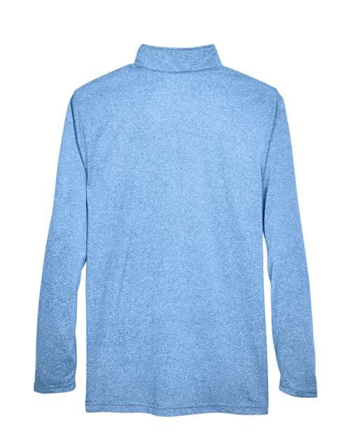 UltraClub Men's Cool & Dry Heathered Performance Quarter-Zip Pullover thumbnail 4
