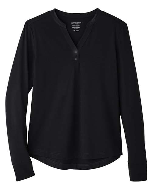 North End Women's JAQ Stretch Performance V-Neck Snap Pullover thumbnail 3