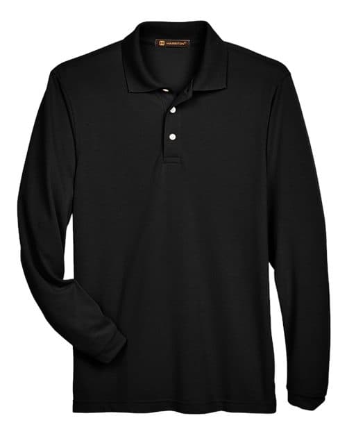 Harriton Men's Easy Blend™ Long Sleeve Polo thumbnail 3