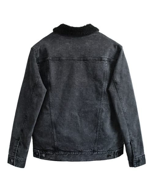 Threadfast Apparel Unisex Sherpa-Lined Denim Jacket thumbnail 4
