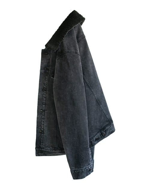 Threadfast Apparel Unisex Sherpa-Lined Denim Jacket thumbnail 5