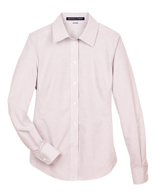 Devon & Jones Women's Crown Collection® Micro Tattersall Woven Dress Shirt thumbnail 3