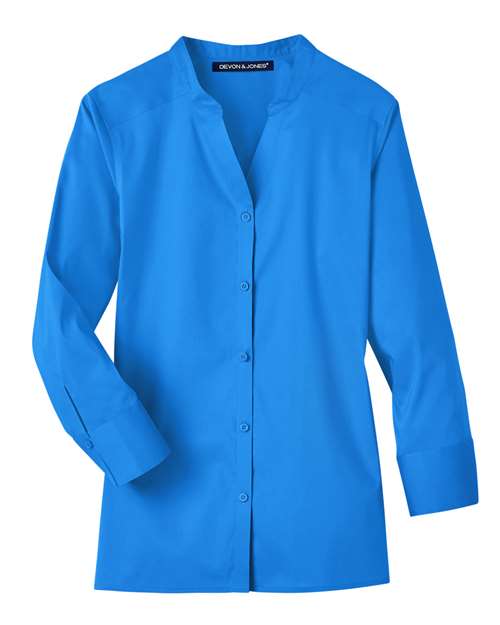 Devon & Jones Women's Crown Collection® Stretch Broadcloth Three-Quarter Sleeve Blouse thumbnail 3