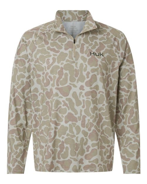 HUK Men's Airweight KC Printed Quarter-Zip Pullover thumbnail 3