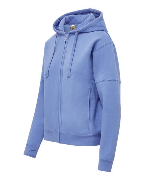 MV Sport Women's Vintage Fleece Hooded Full-Zip Sweatshirt thumbnail 4