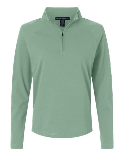 Devon & Jones Women's Seaton Pebble Textured Quarter-Zip Pullover thumbnail 3