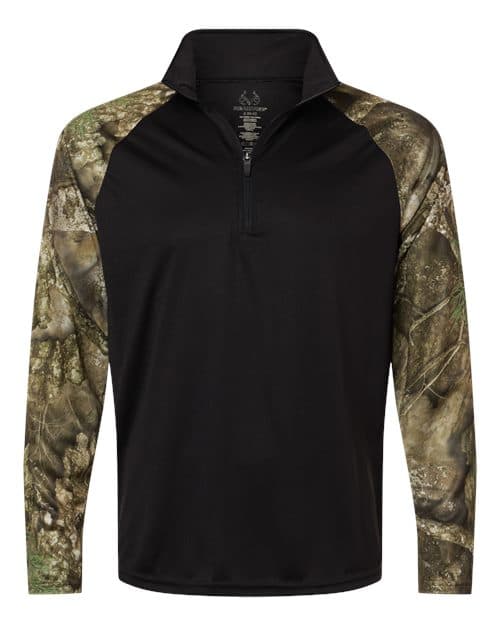 RealTree Unisex Realtree® Performance Colorblocked Quarter-Zip Pullover thumbnail 3