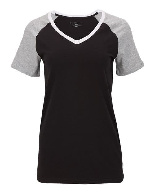 Boxercraft Women's Colorblocked V-Neck T-Shirt thumbnail 3