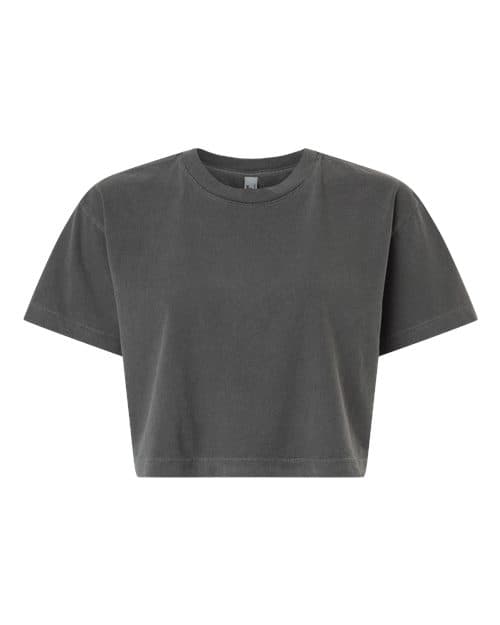 American Apparel Women's Heavyweight Cotton Garment-Dyed Boxy Cropped Tee thumbnail 3