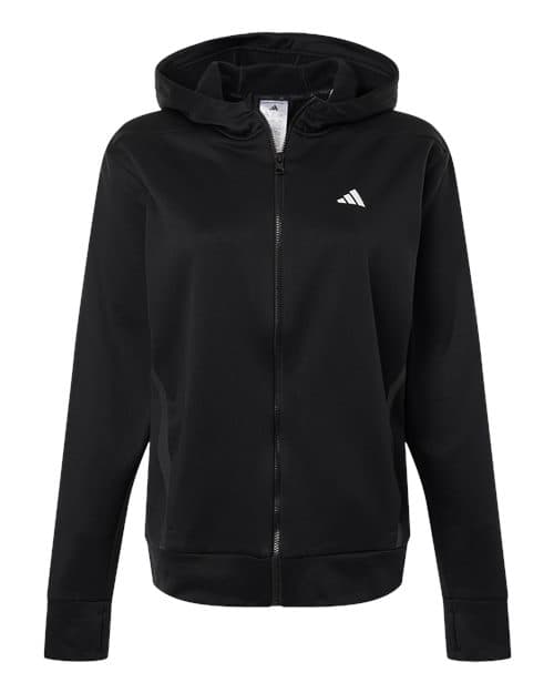 Adidas Women's Game & Go Fleece Full-Zip Hooded Sweatshirt thumbnail 3