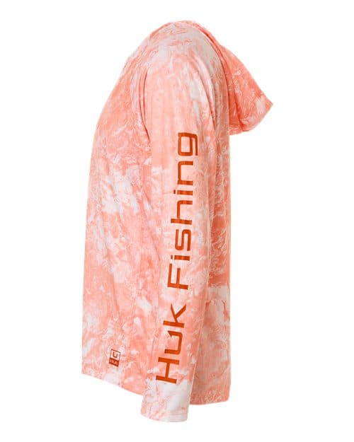 HUK Men's Pursuit Mossy Oak Printed Hooded Long Sleeve T-Shirt thumbnail 4