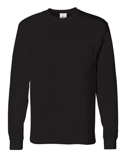 Hanes Unisex Authentic Long Sleeve Pocket T-Shirt thumbnail 3
