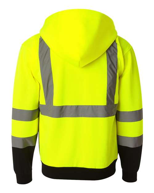 Kishigo Unisex Hi-Vis Full-Zip Hooded Sweatshirt thumbnail 3