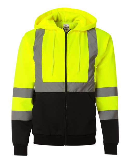 Kishigo Unisex Hi-Vis Full-Zip Hooded Sweatshirt thumbnail 2